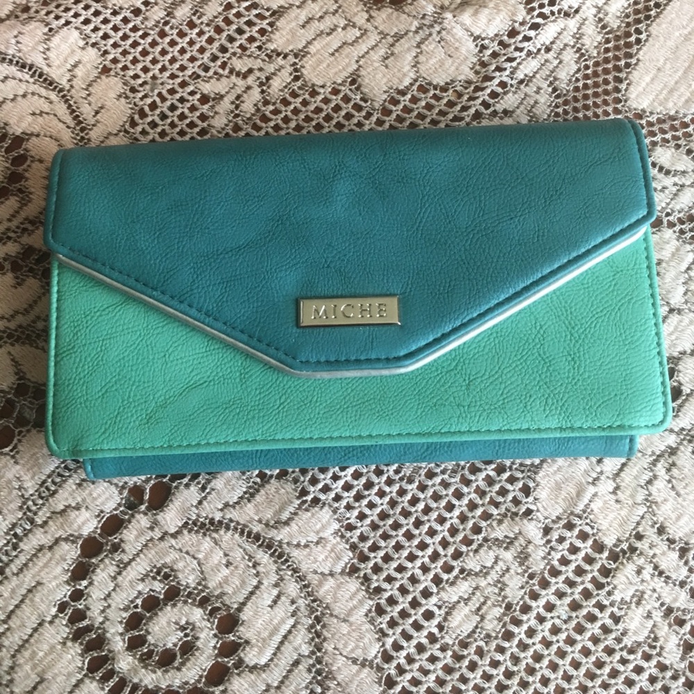 Miche teal clutch/wallet